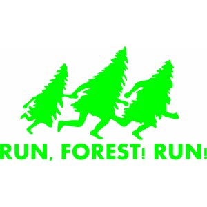 Наклейка на машину "Елки. Run forest"