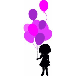Наклейка на машину "Девочка с воздушными шарами версия 3"
