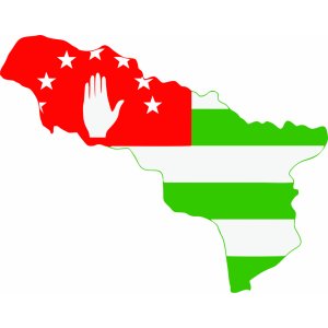 Наклейка на машину "Флаг Абхазии в виде карты страны"
