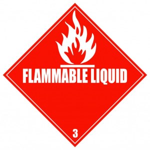 Наклейка на машину "Знак опасности. Flammable liquid. Горючее. Класс опасности 3"