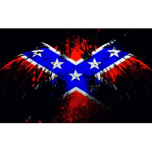 Наклейка на машину "Флаг Конфедеративных Штатов Америки . Флаг КША версия 2"