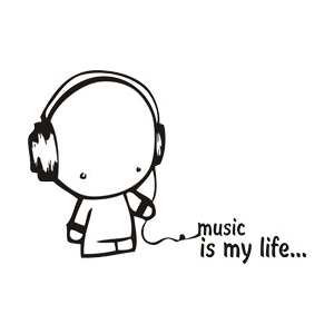 Наклейка на машину "Music is my life"