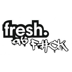 Наклейка на машину "Fresh as fack"