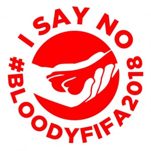 Наклейка на машину "Я против BLOODY FIFA версия 1"