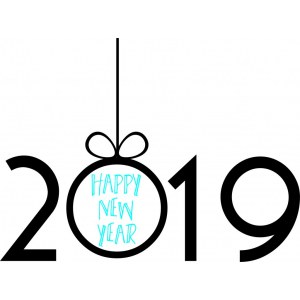 Наклейка на машину "Новый год 2019 Happy New Year"