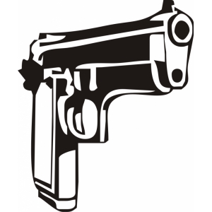 Наклейка на машину "Gun version1"
